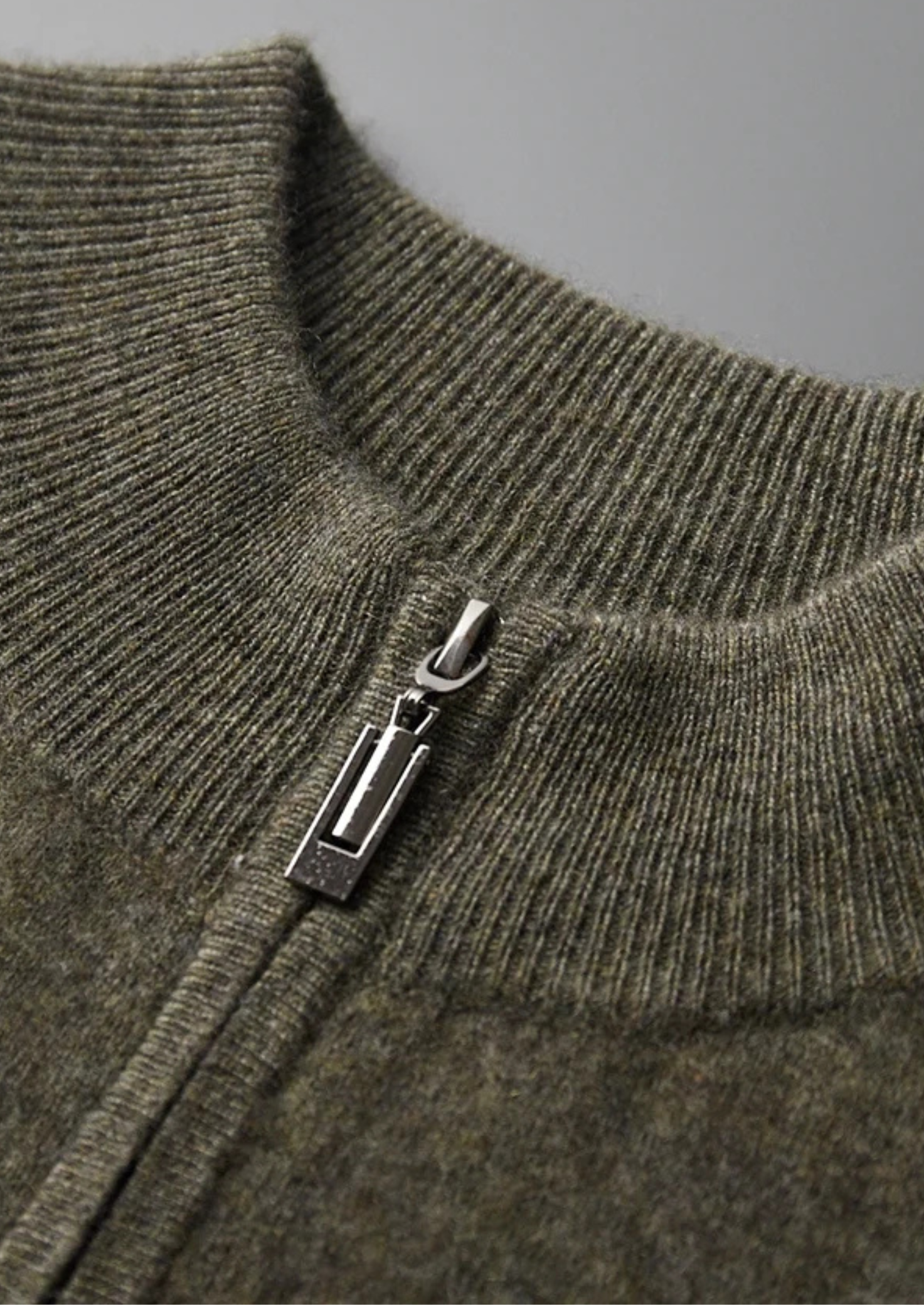 Cardigã Premium em Cashmere Bicolor com Zíper