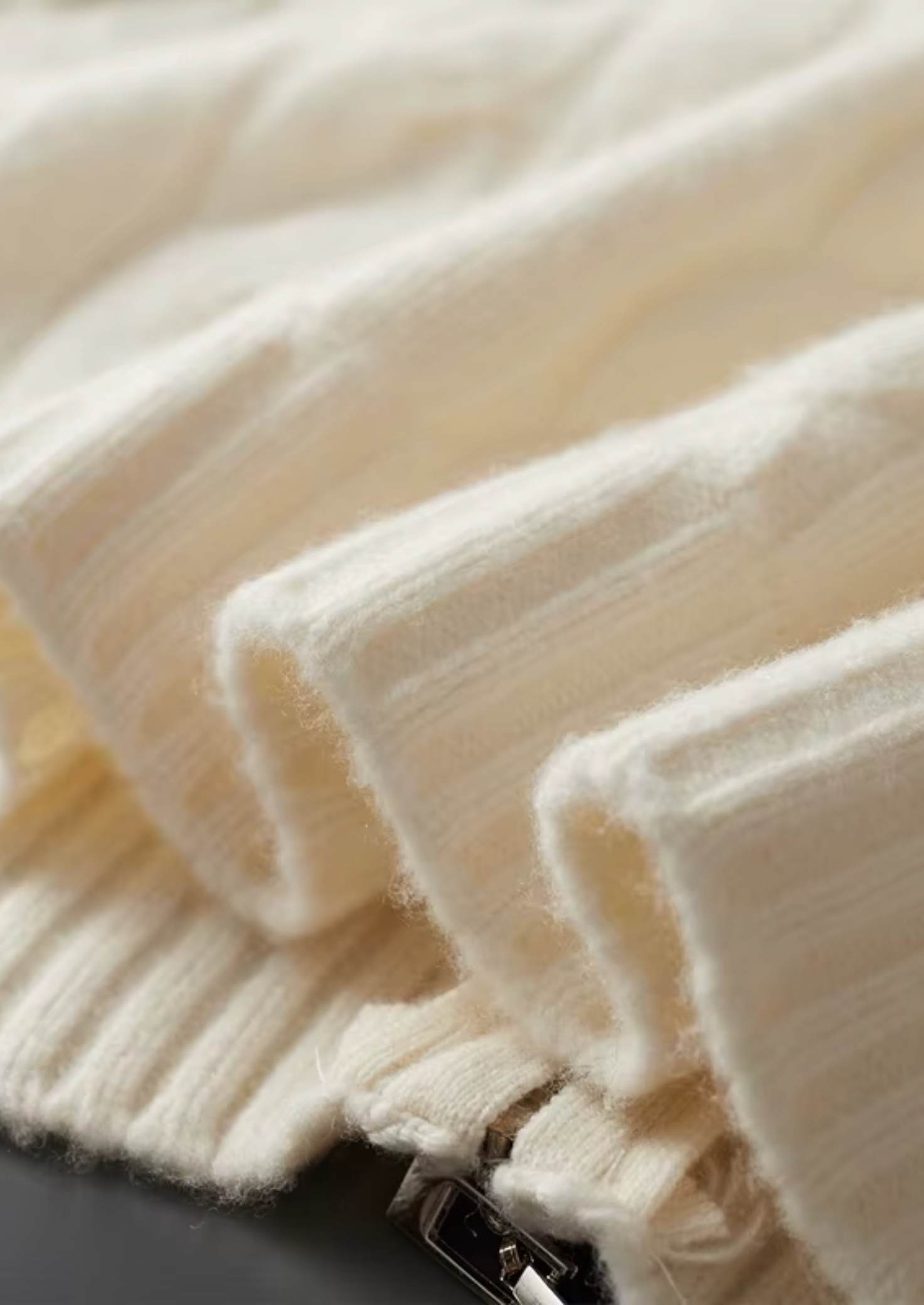 Cardigã Trançado com Duplo Zíper em Lã Merino Extrafina Pura