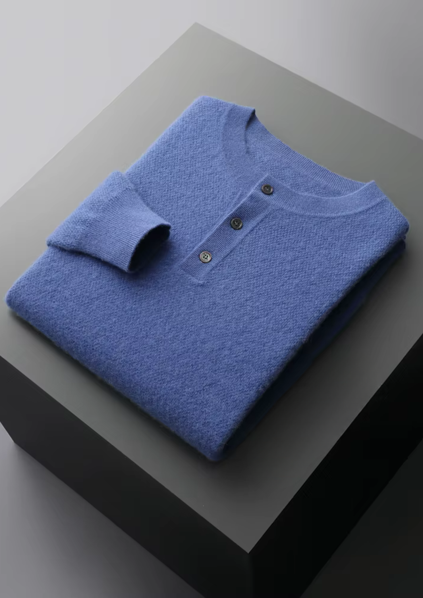 Suéter Henley Clássico em Cashmere Premium
