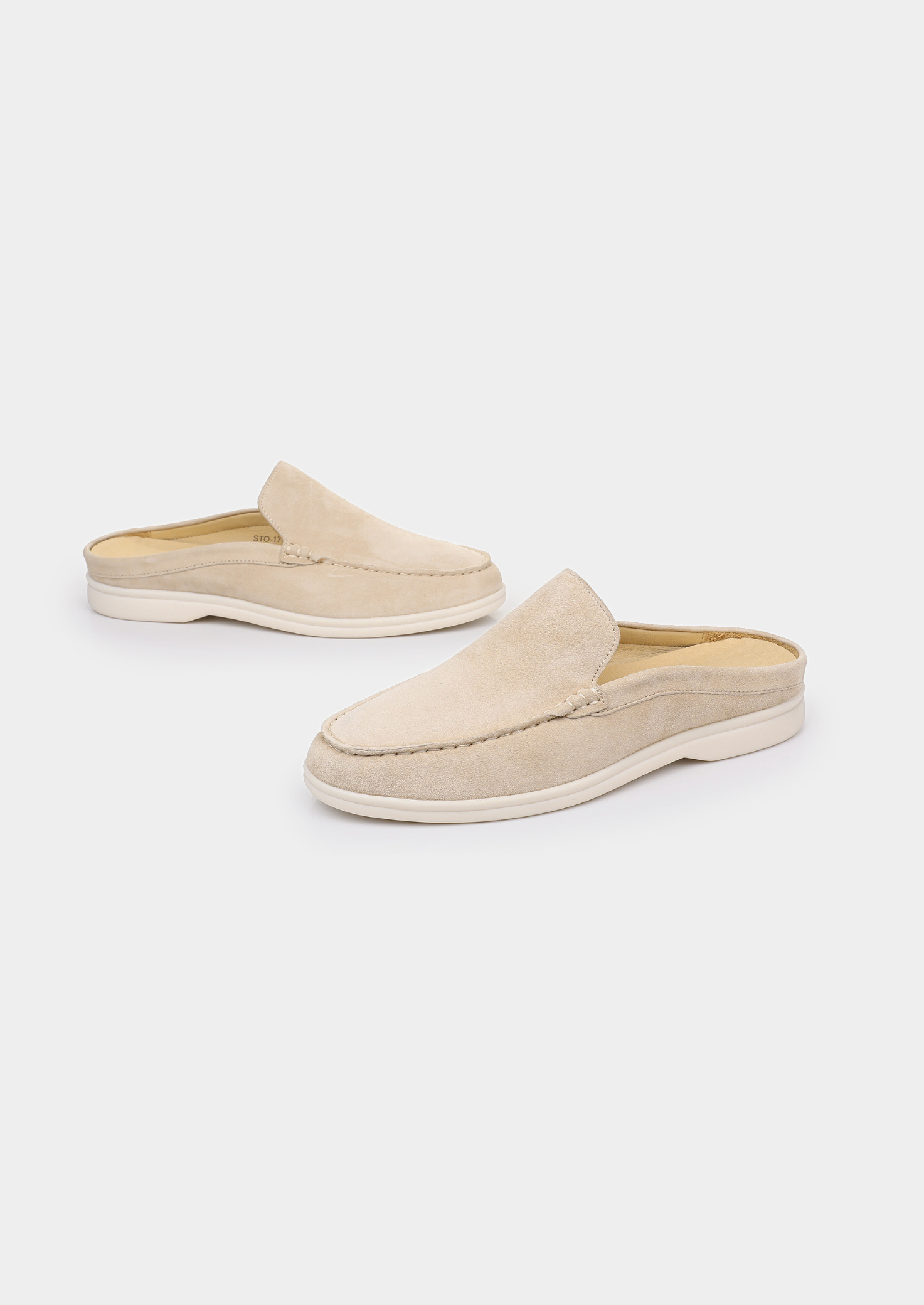 Slipper Marina em Camurça - Marfim