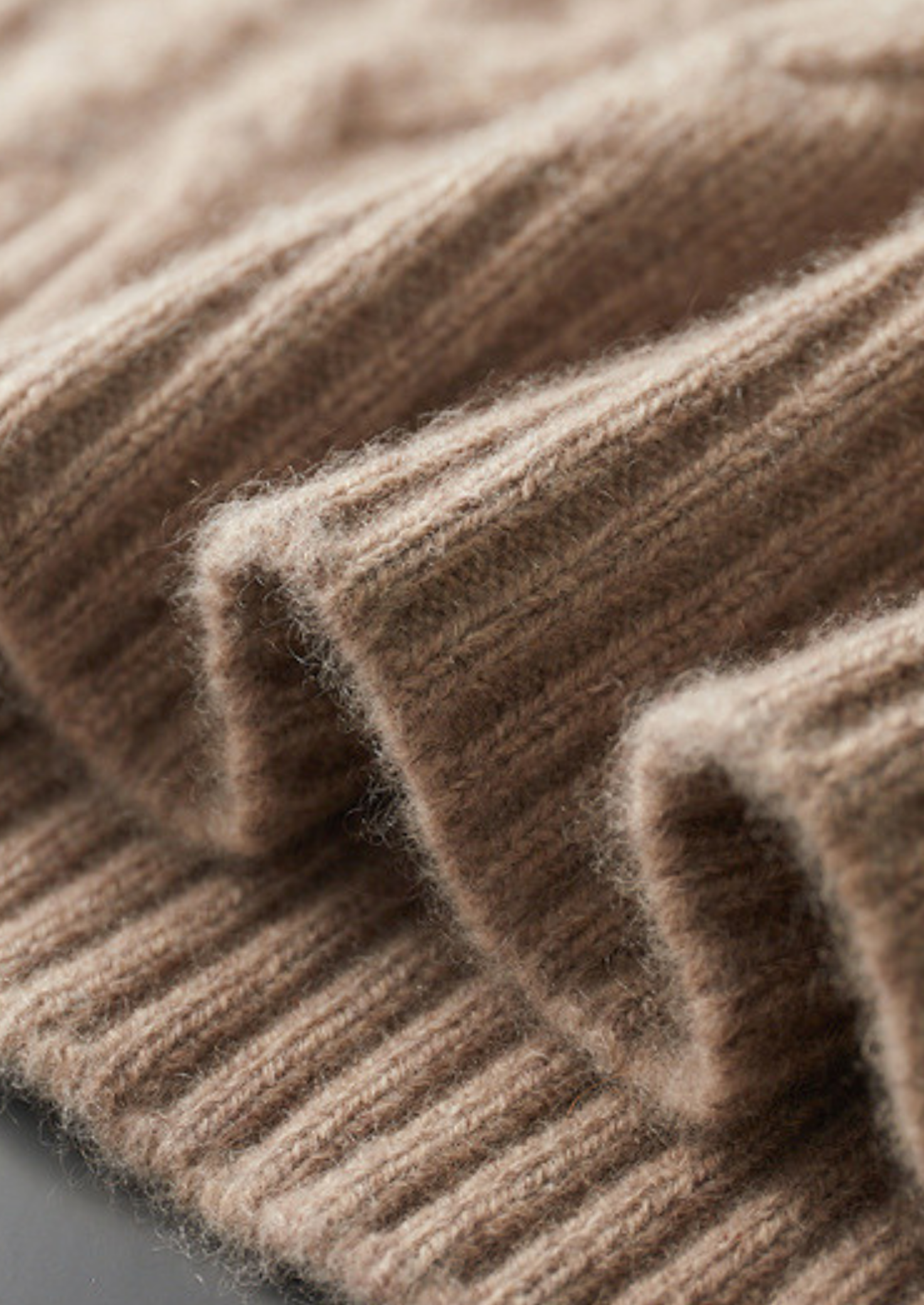 Suéter Cashmere Puro Trançado Meio Zíper Bege