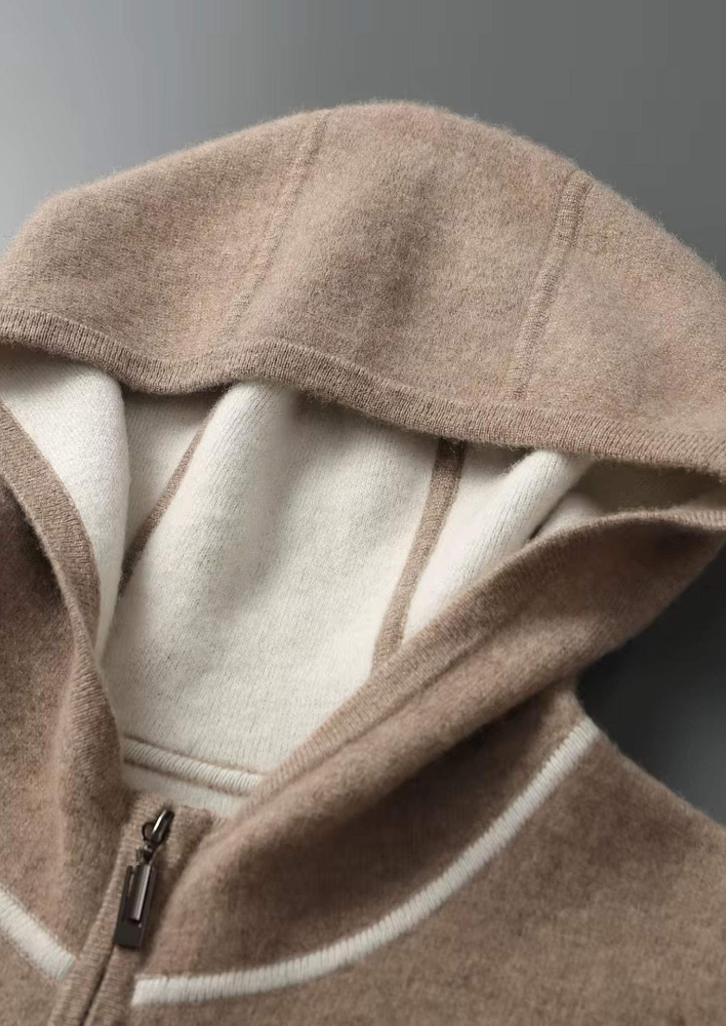 Moletom Premium em Cashmere Bicolor com Zíper