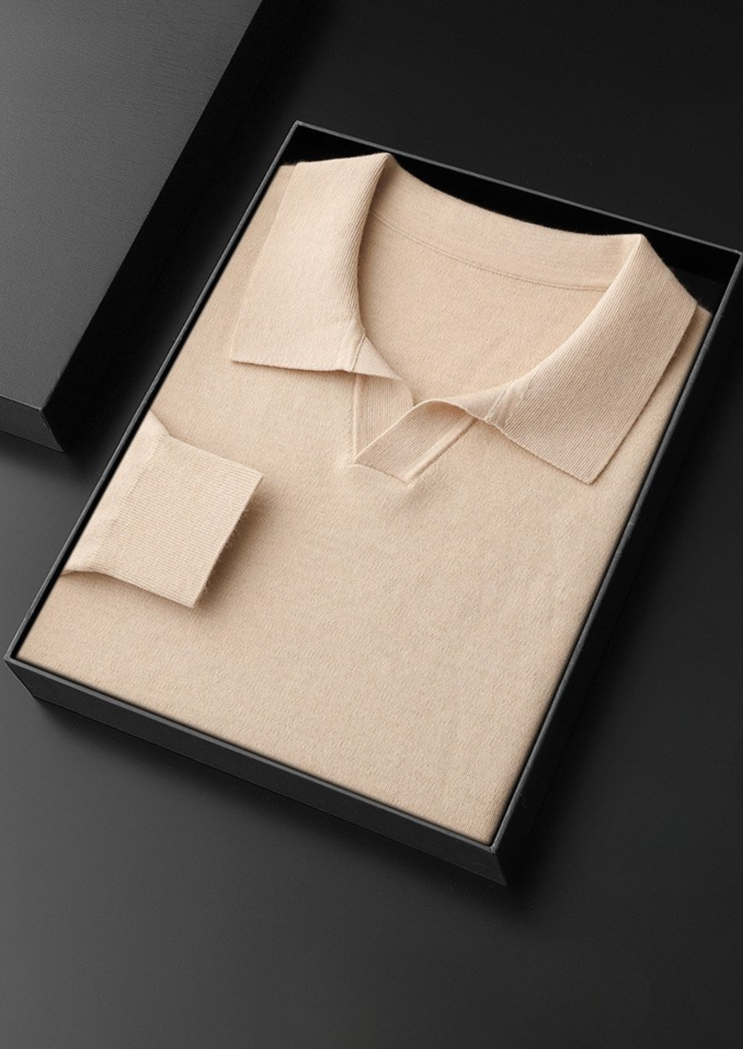 Polo de Tricô em Caxemira Premium Sem Botões