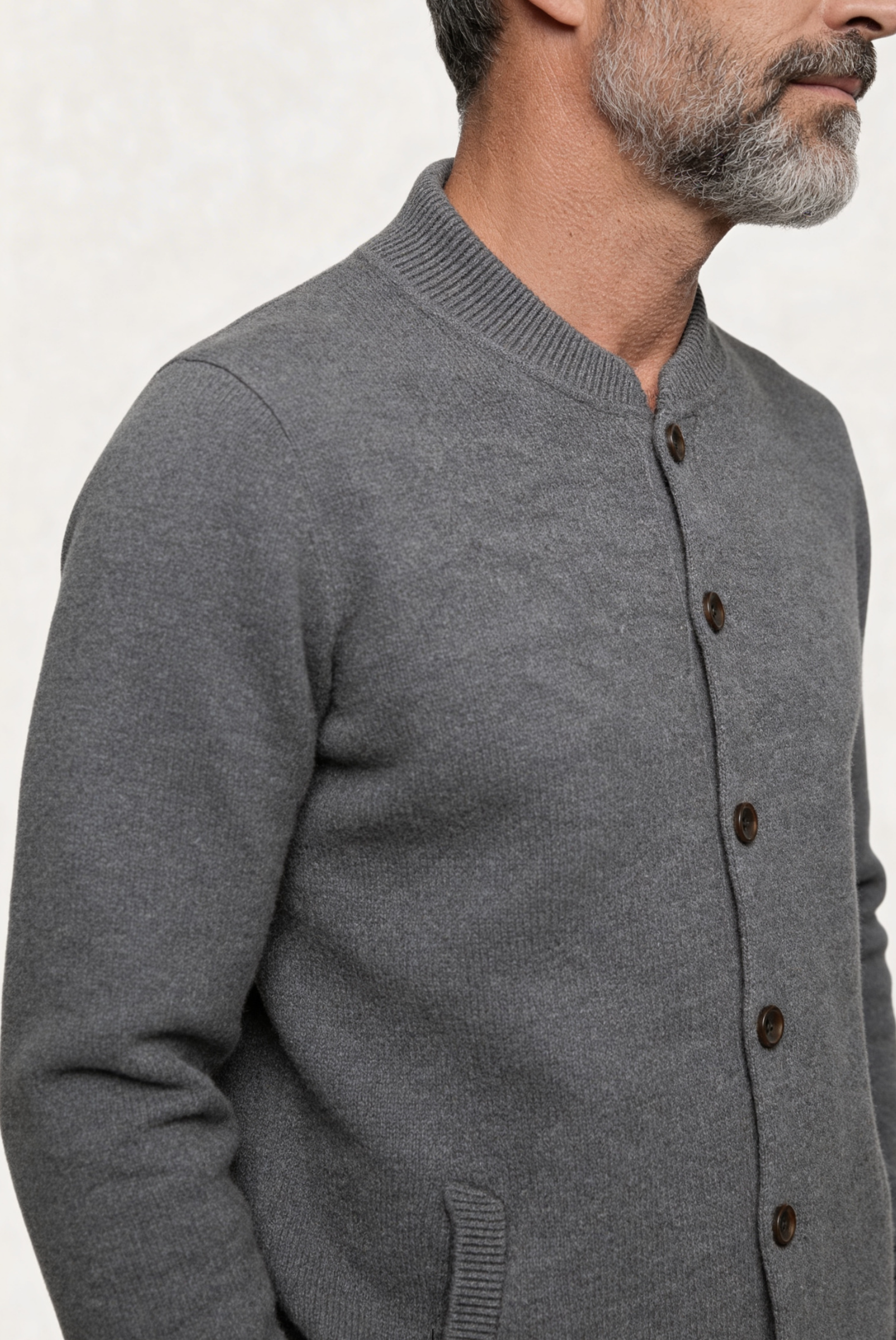 Cardigan de Cashmere Cinza