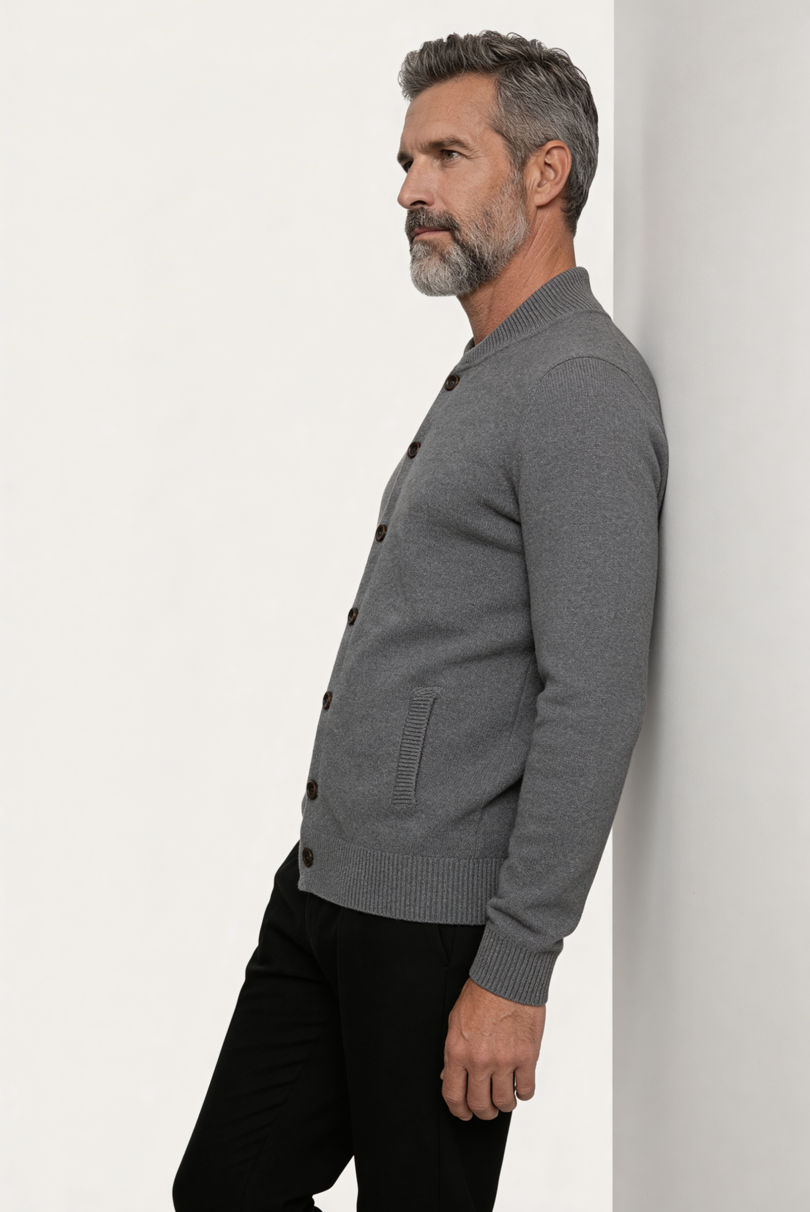 Cardigan de Cashmere Cinza