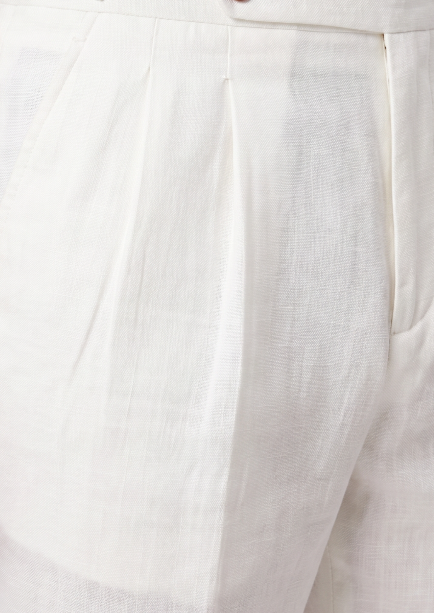 Shorts SEASIDE Plissado de Linho Branco
