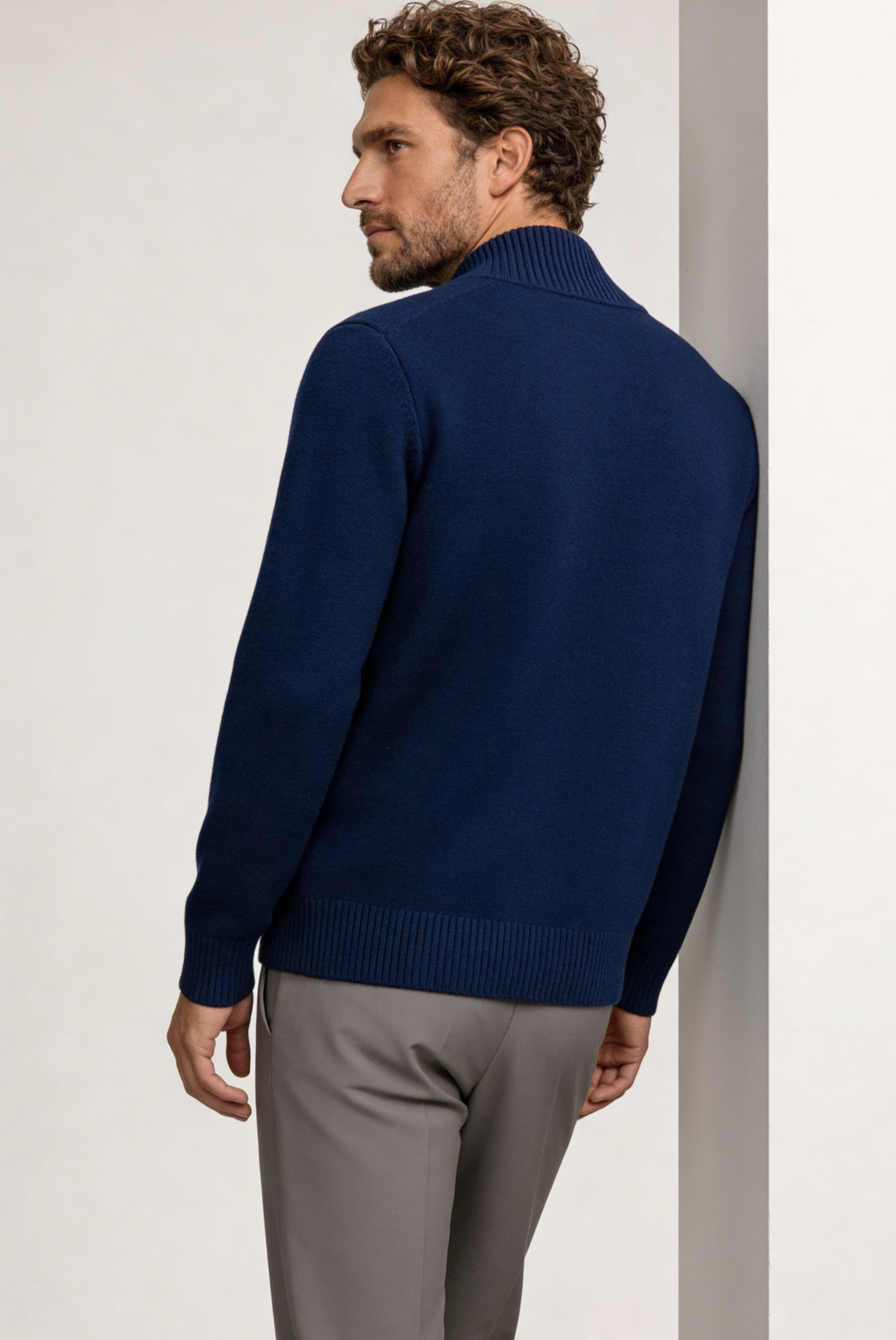 Cardigan de Cashmere Azul-Marinho