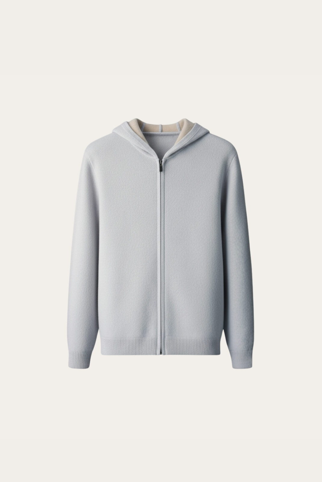 Cardigan de Cashmere Drapeado Cinza Prata