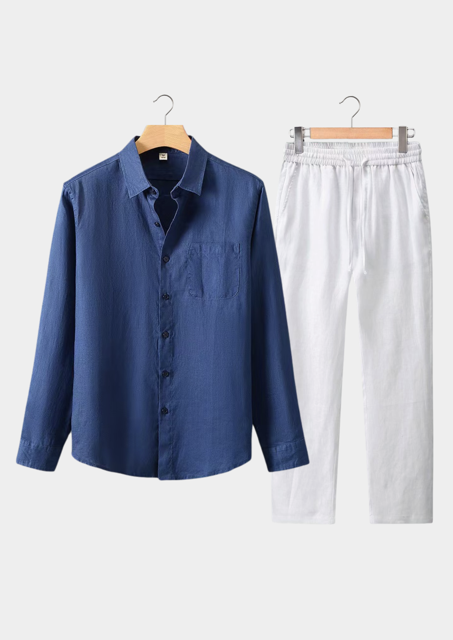CONJUNTO DE VERÃO DOLCEVITA MANGA LONGA - Azul-Marinho/Branco