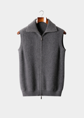 Colete Cashmere Puro Cinza Escuro