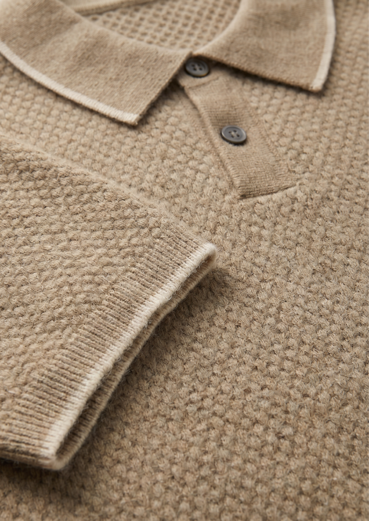 Polo Premium Cashmere Bege Bicolor