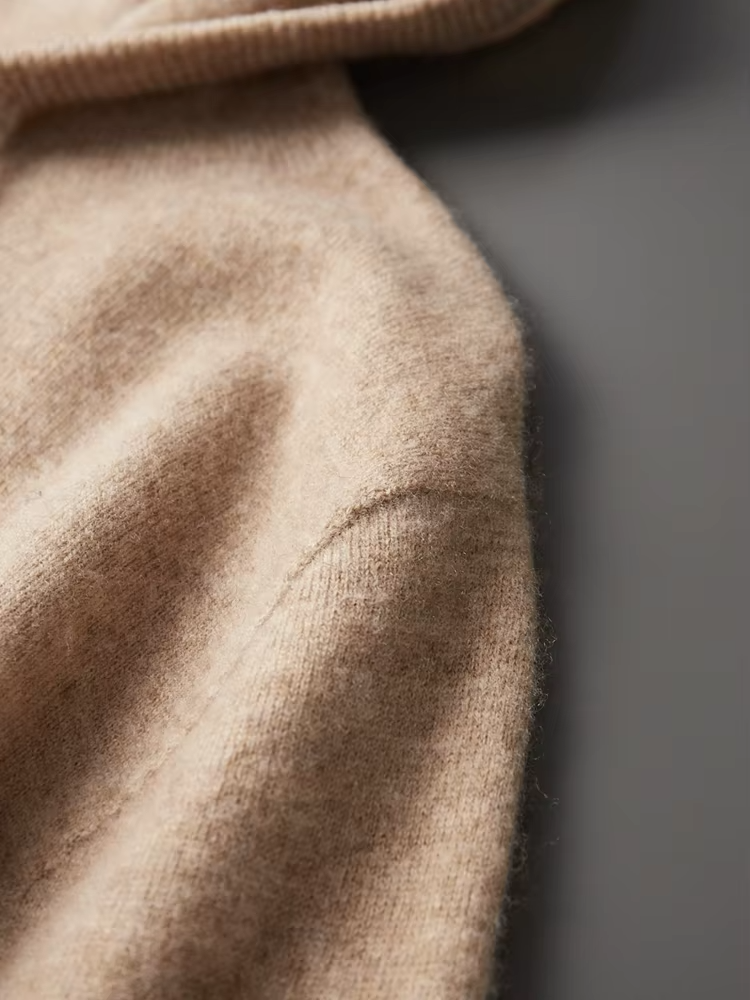 Moletom Leisure Bege em Lã Merino Extrafina Pura