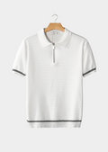 POLO ZÍPER TEXTURA ZIGUEZAGUE BRANCO