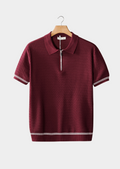 POLO ZÍPER TEXTURA ZIGUEZAGUE BORDÔ