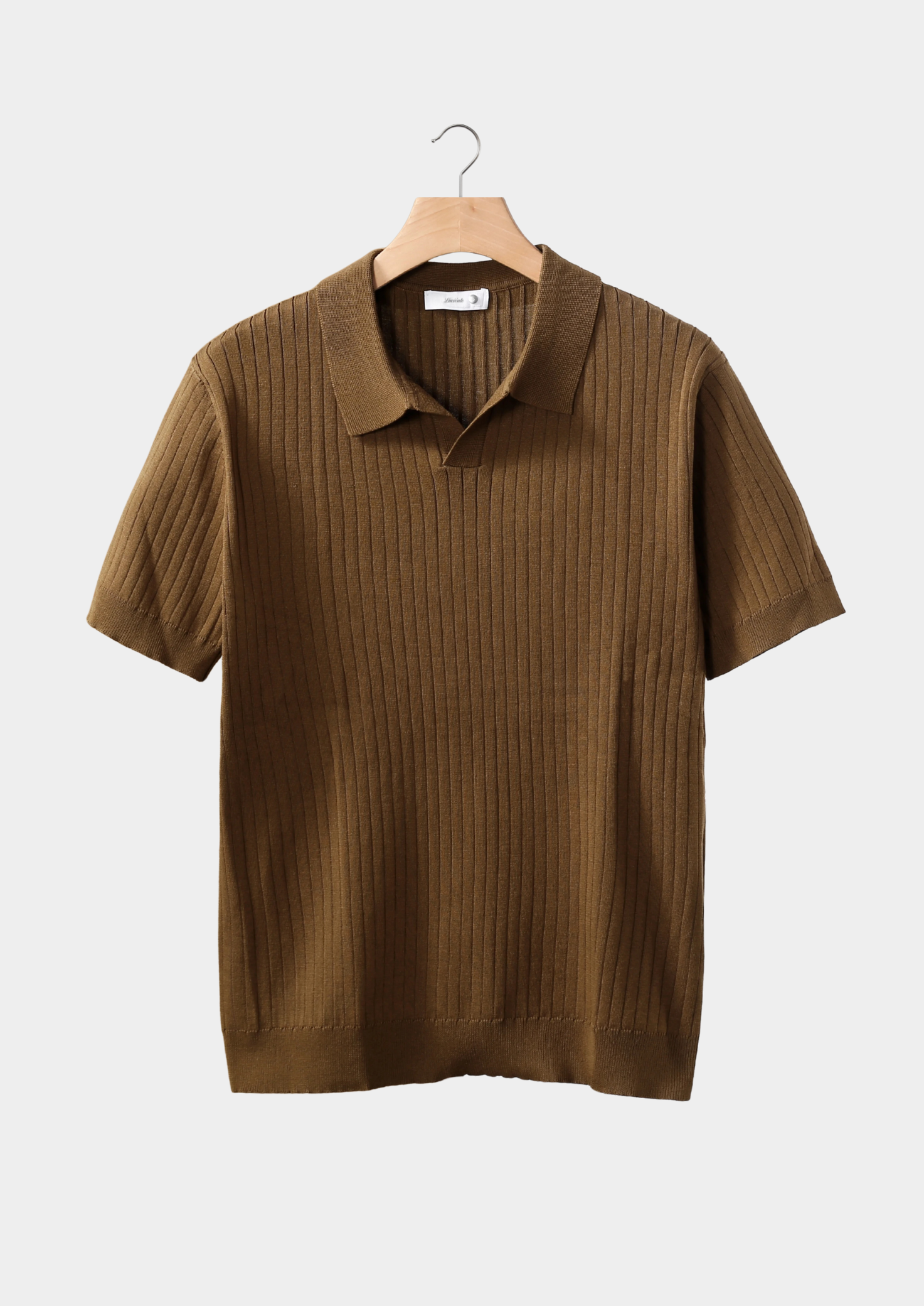 Polo Canelada Sem Botões Caramelo