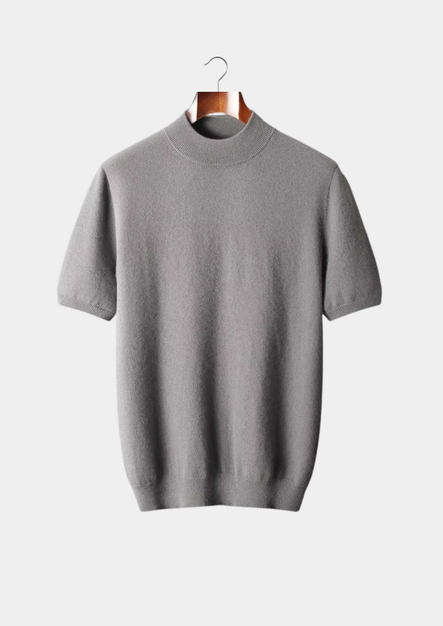 Camiseta Gola Alta em Cashmere Premium