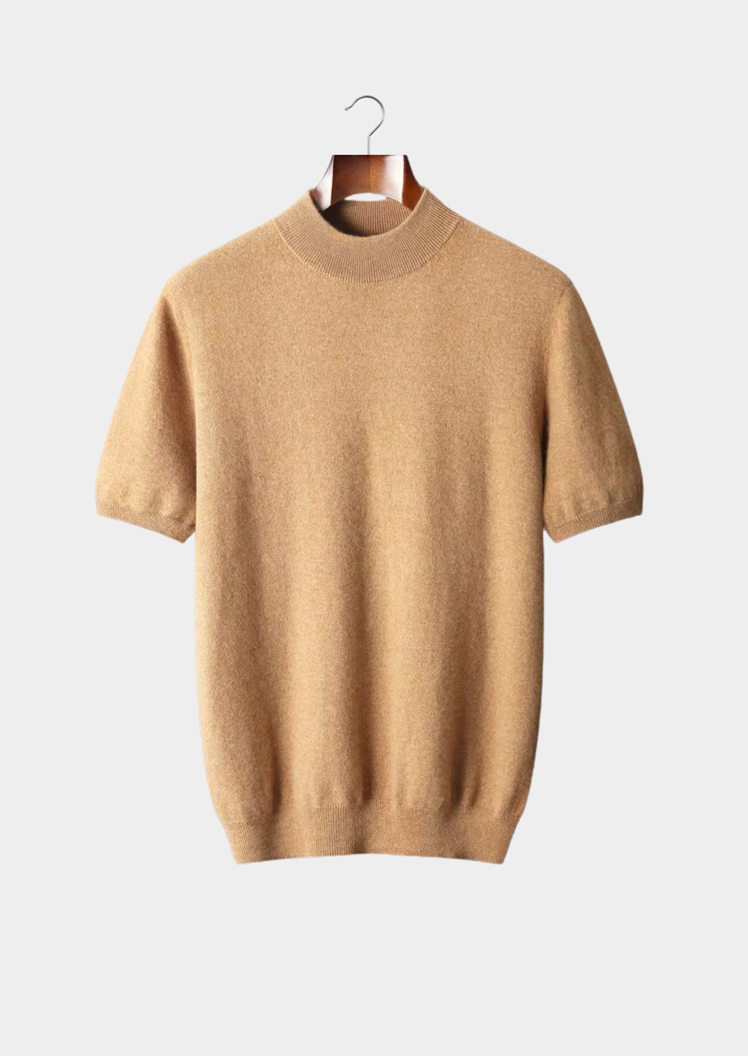 Camiseta Gola Alta em Cashmere Premium
