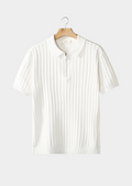 Polo Canelada com Zíper Branca