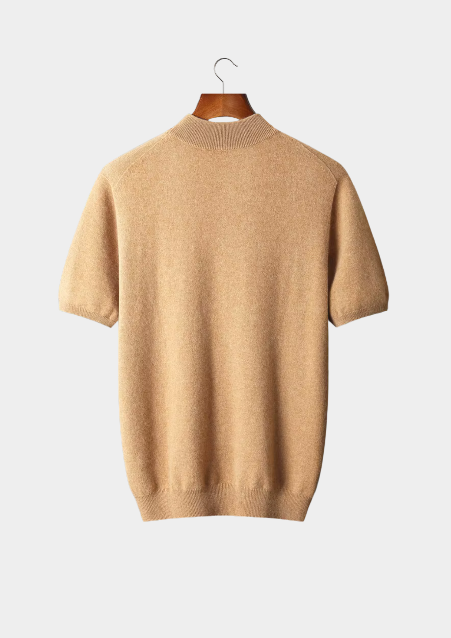 Camiseta Gola Alta em Cashmere Premium