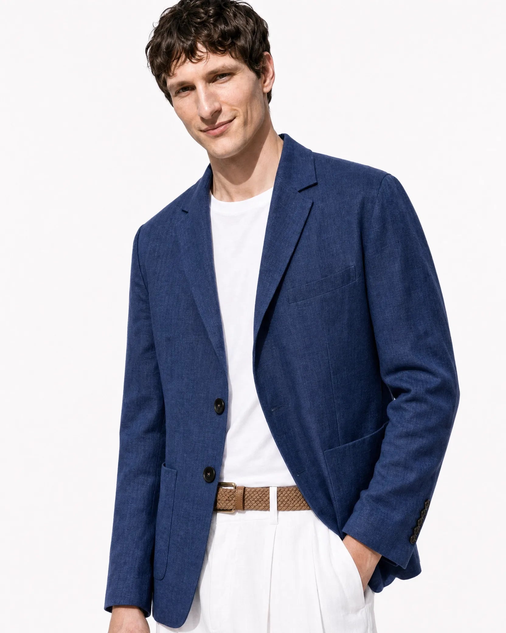 Nina Soft Suade Blazer - Dark Blue