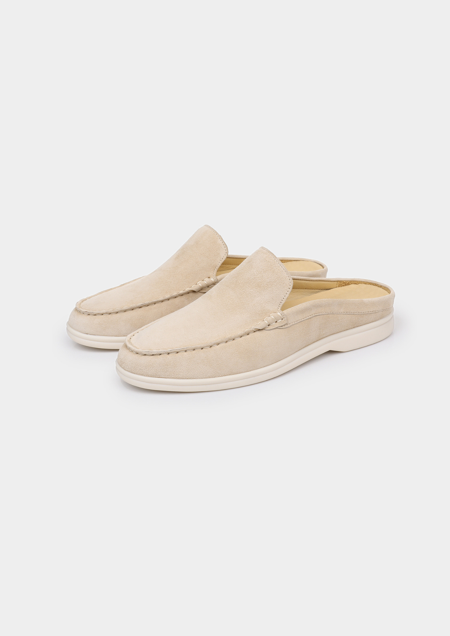 Slipper Marina em Camurça - Marfim