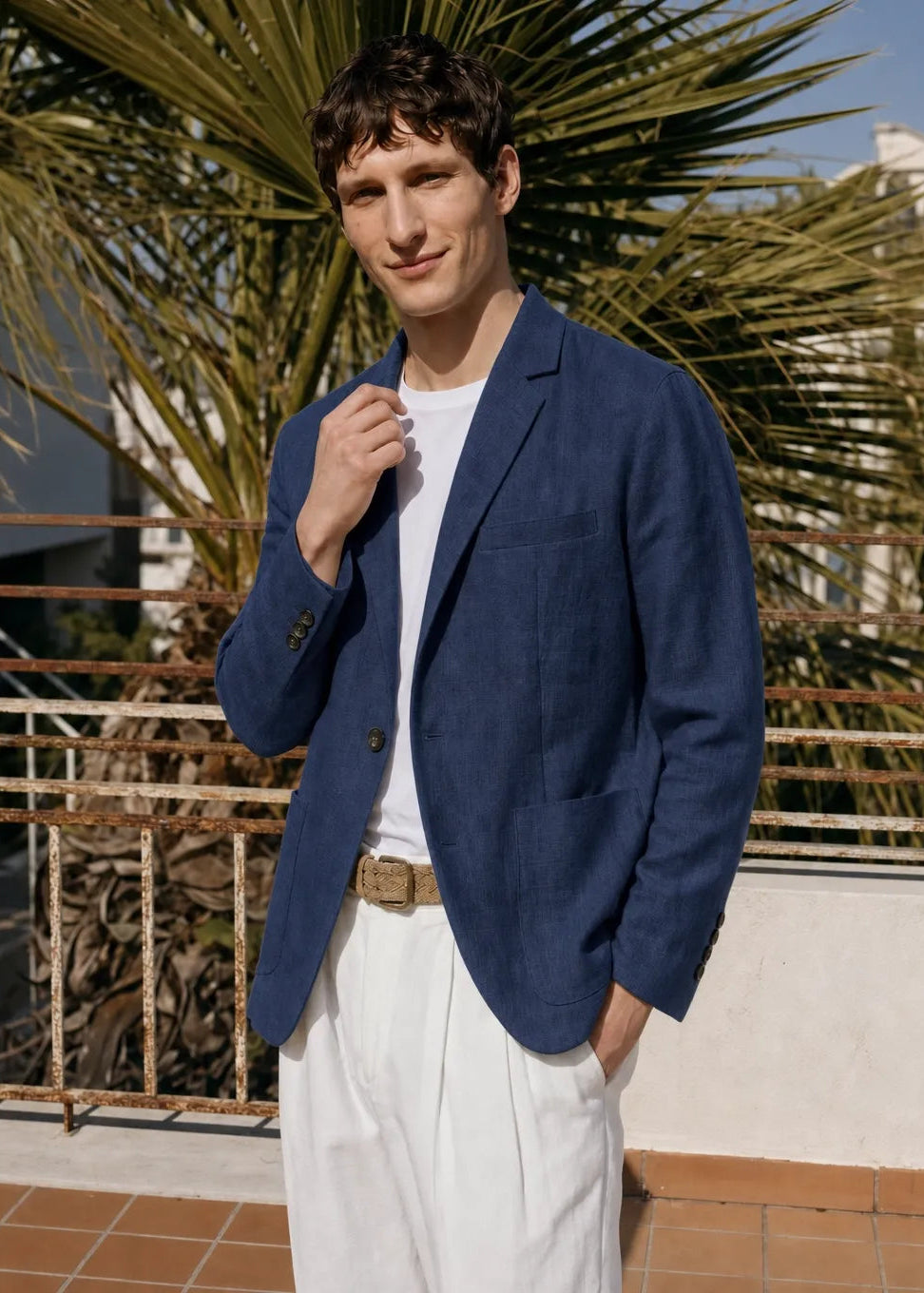 Nina Soft Suade Blazer - Dark Blue