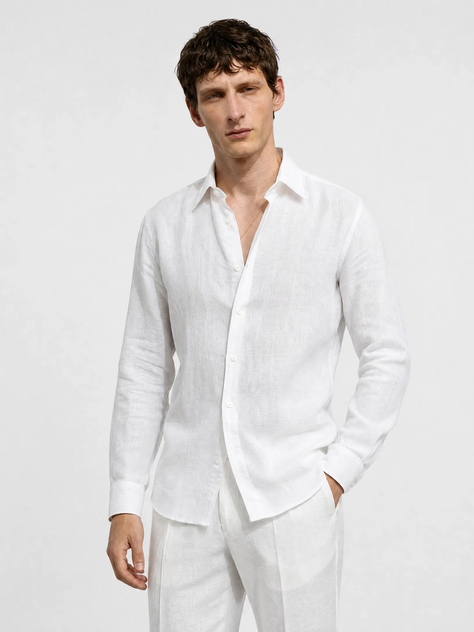 Leonina Linen Shirt — White