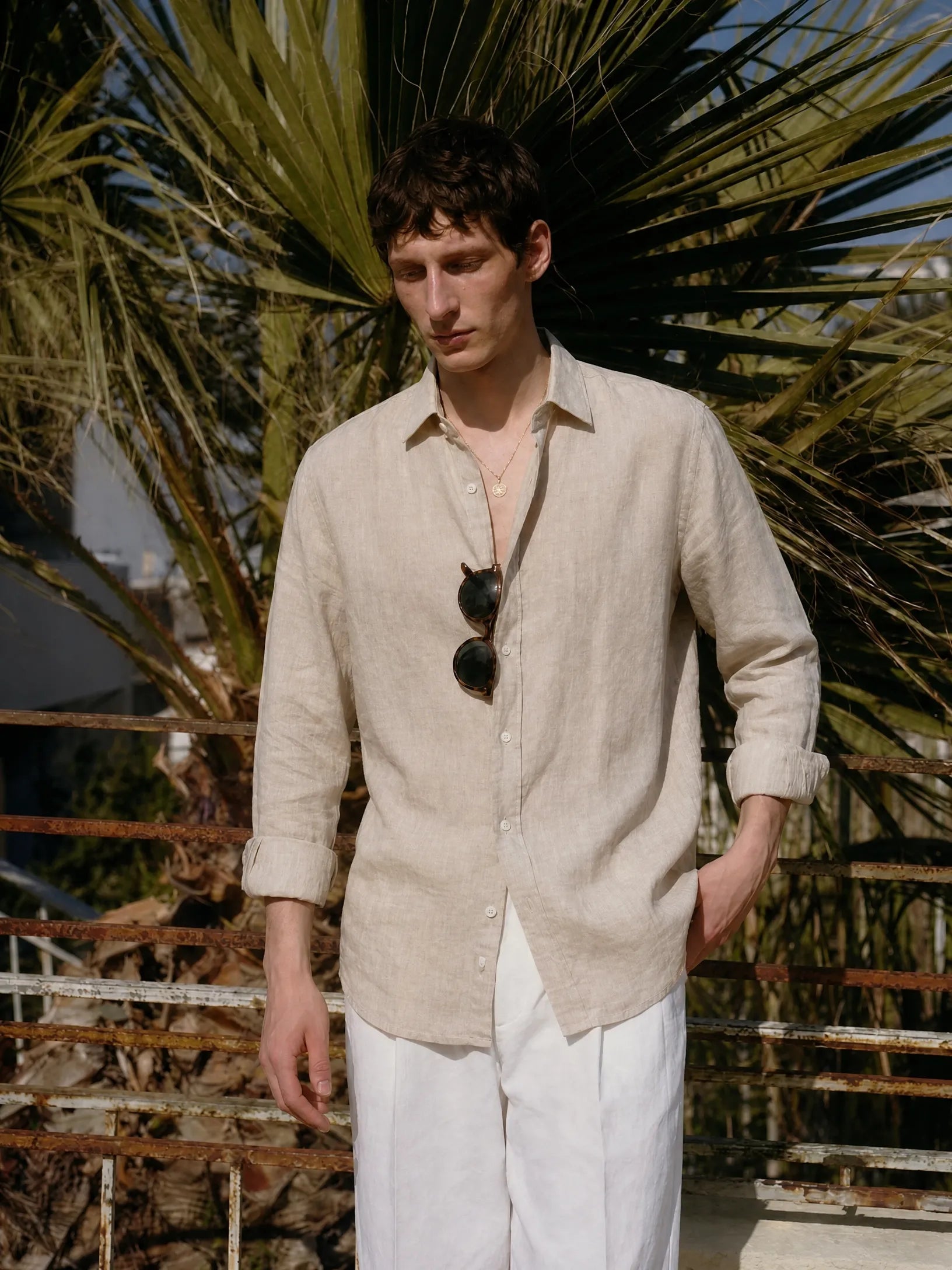 Leonina Linen Shirt — Natural Linen