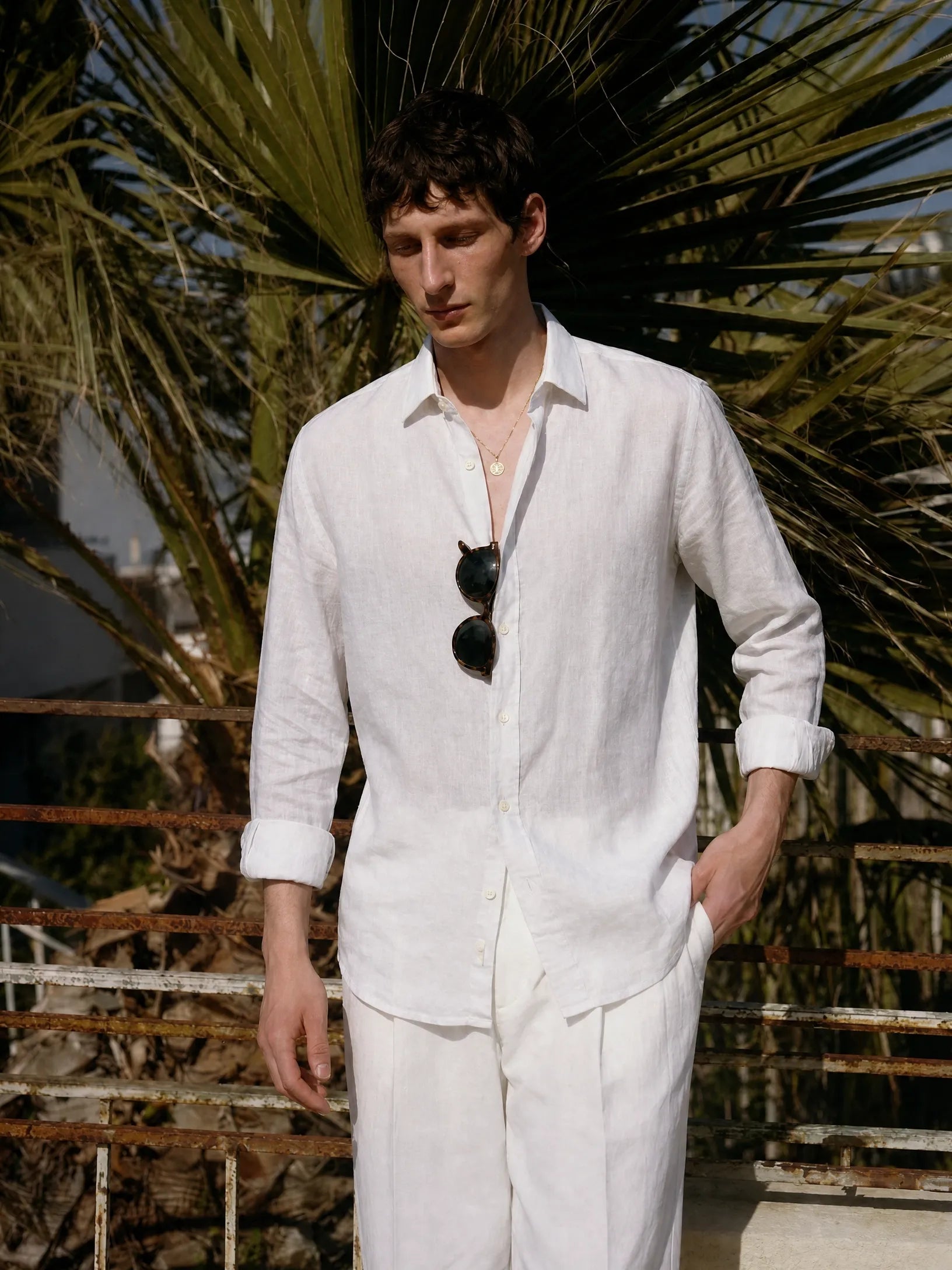 Leonina Linen Shirt — White