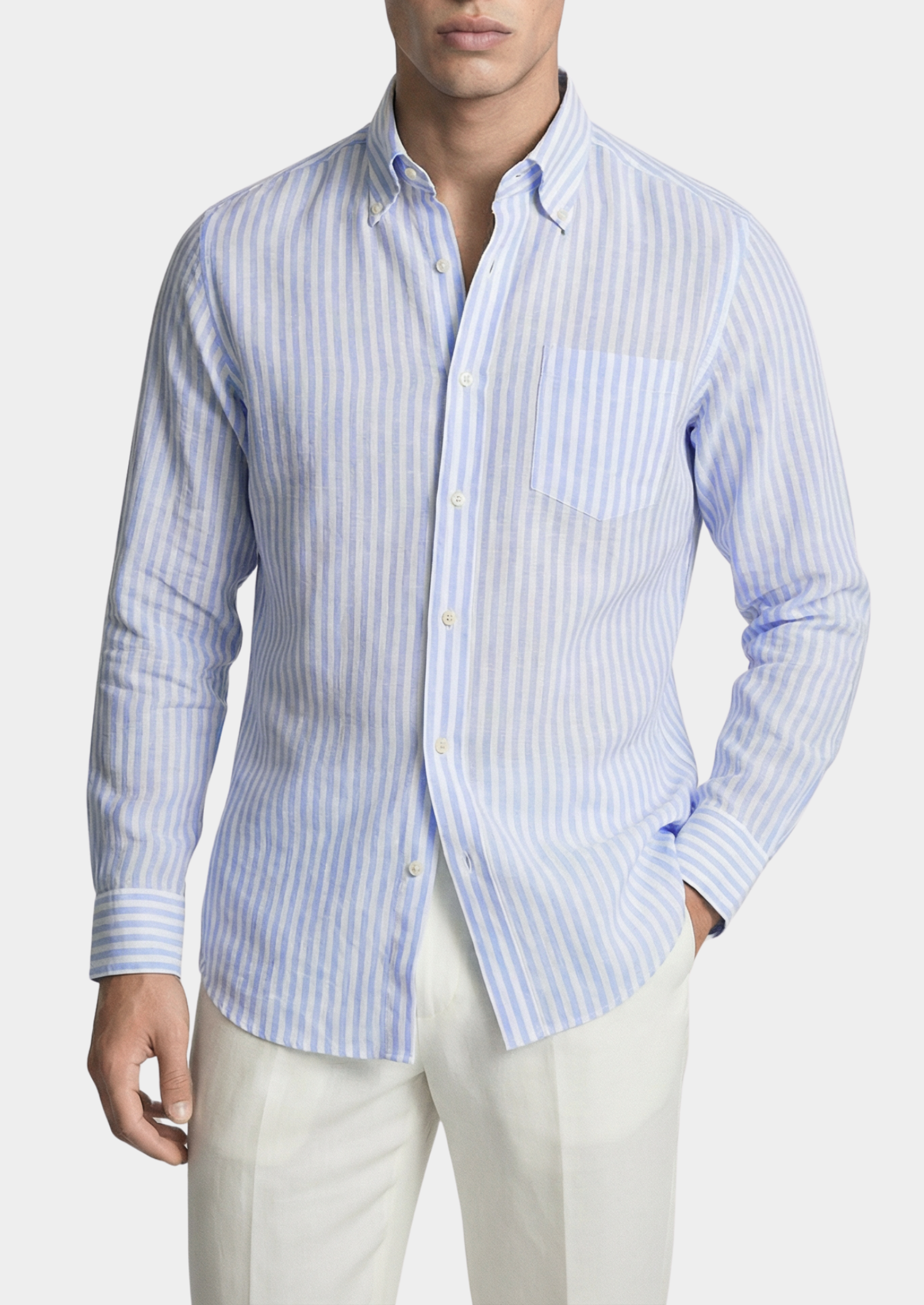 Camisa Costeira Listrada Portofino - Azul Claro