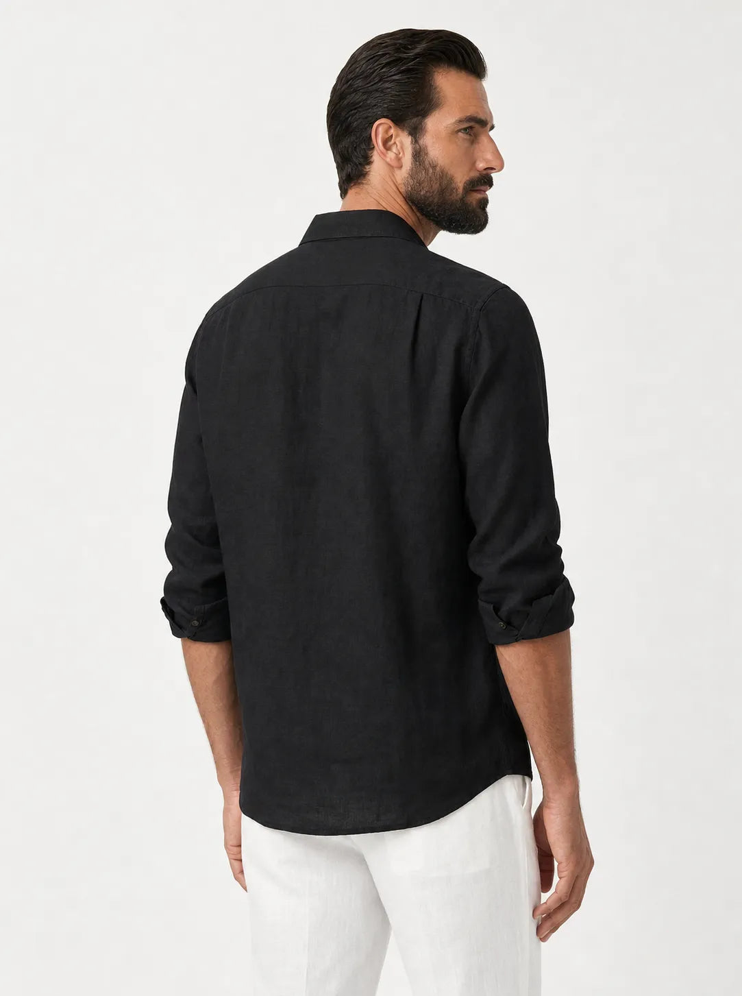 Leonina Linen Shirt — Black