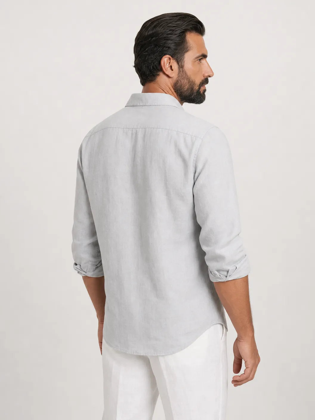 Leonina Linen Shirt — Light Gray