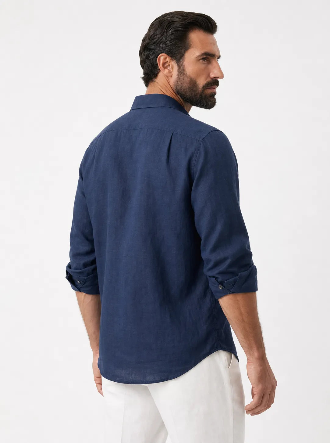 Leonina Linen Shirt — Navy