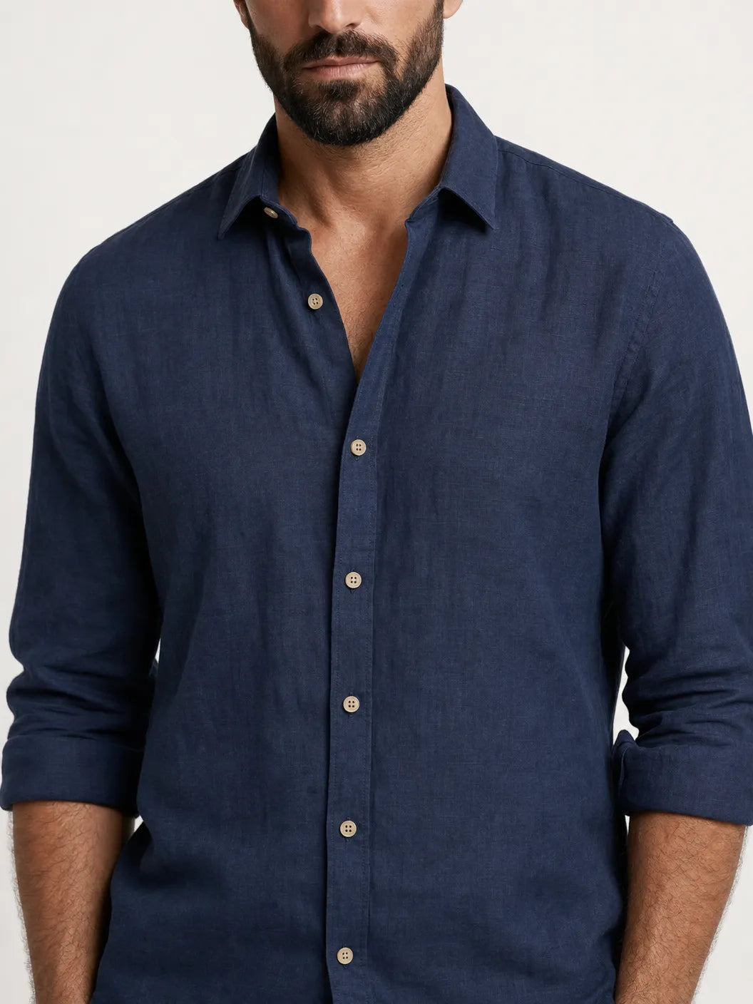 Leonina Linen Shirt — Navy