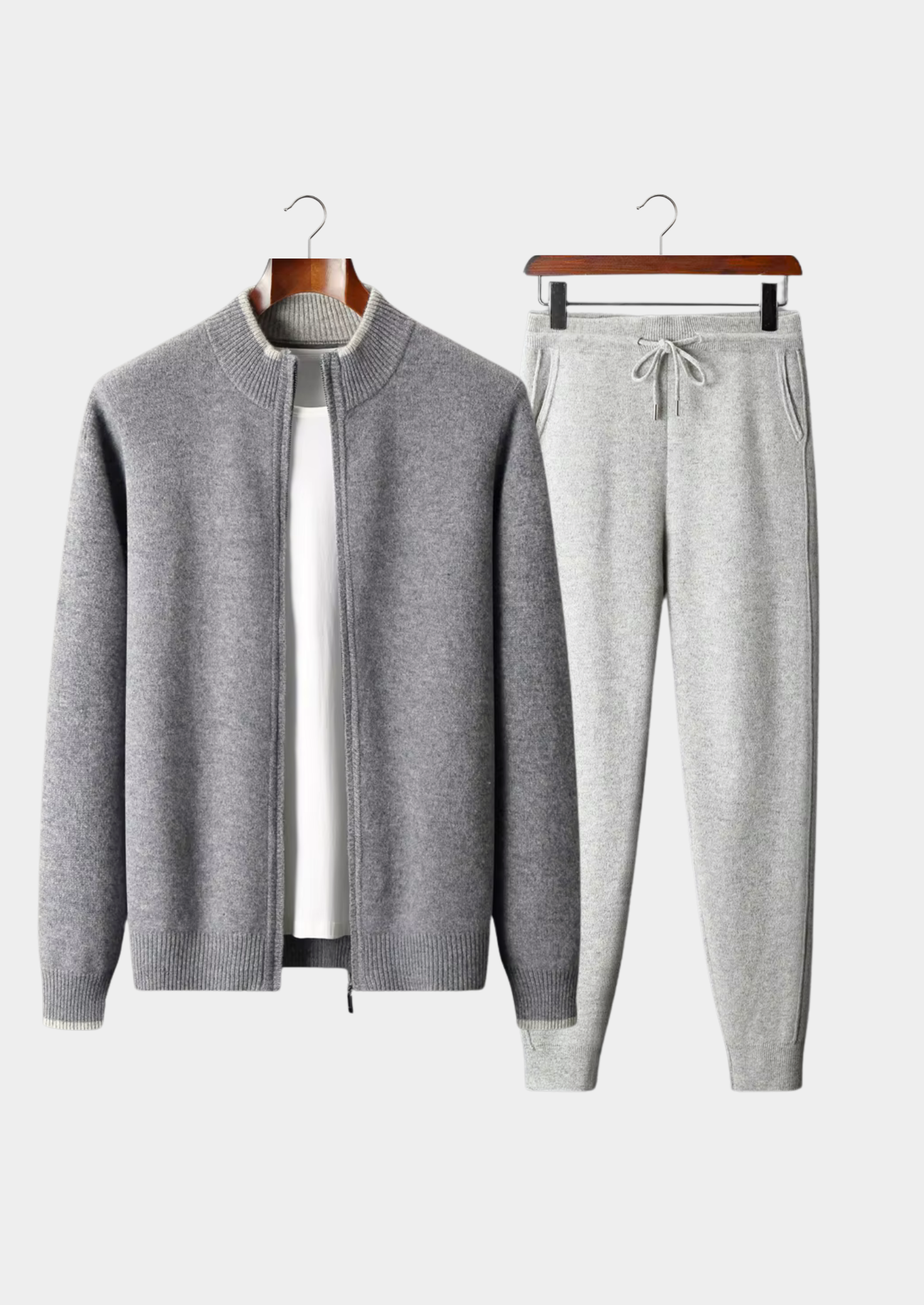 Conjunto Bicolor em Lã Merino Extrafina Pura