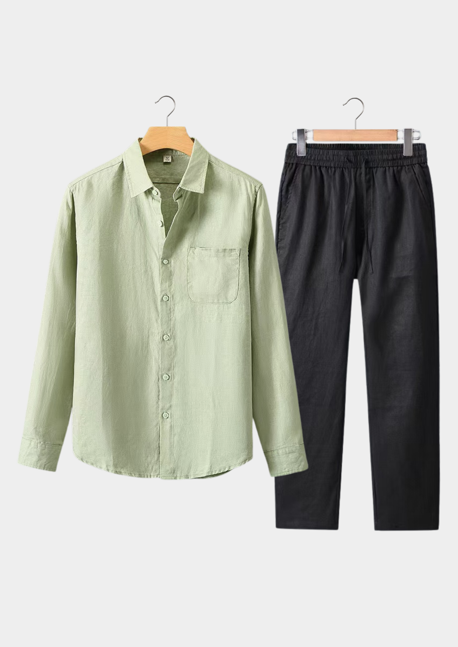 CONJUNTO DE VERÃO DOLCEVITA MANGA LONGA - VERDE MENTA/PRETO