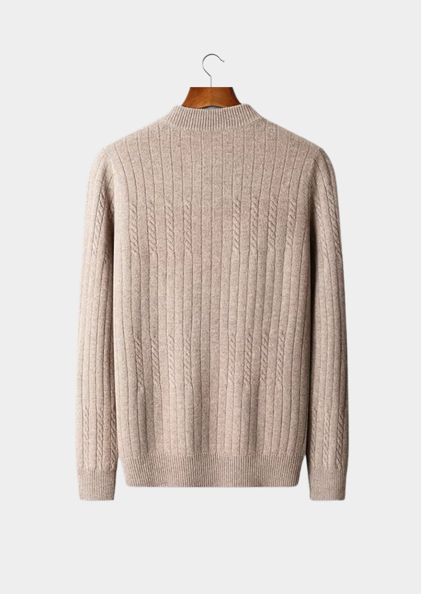 Mockneck Canelado em Lã Merino Extra-Fina Pura