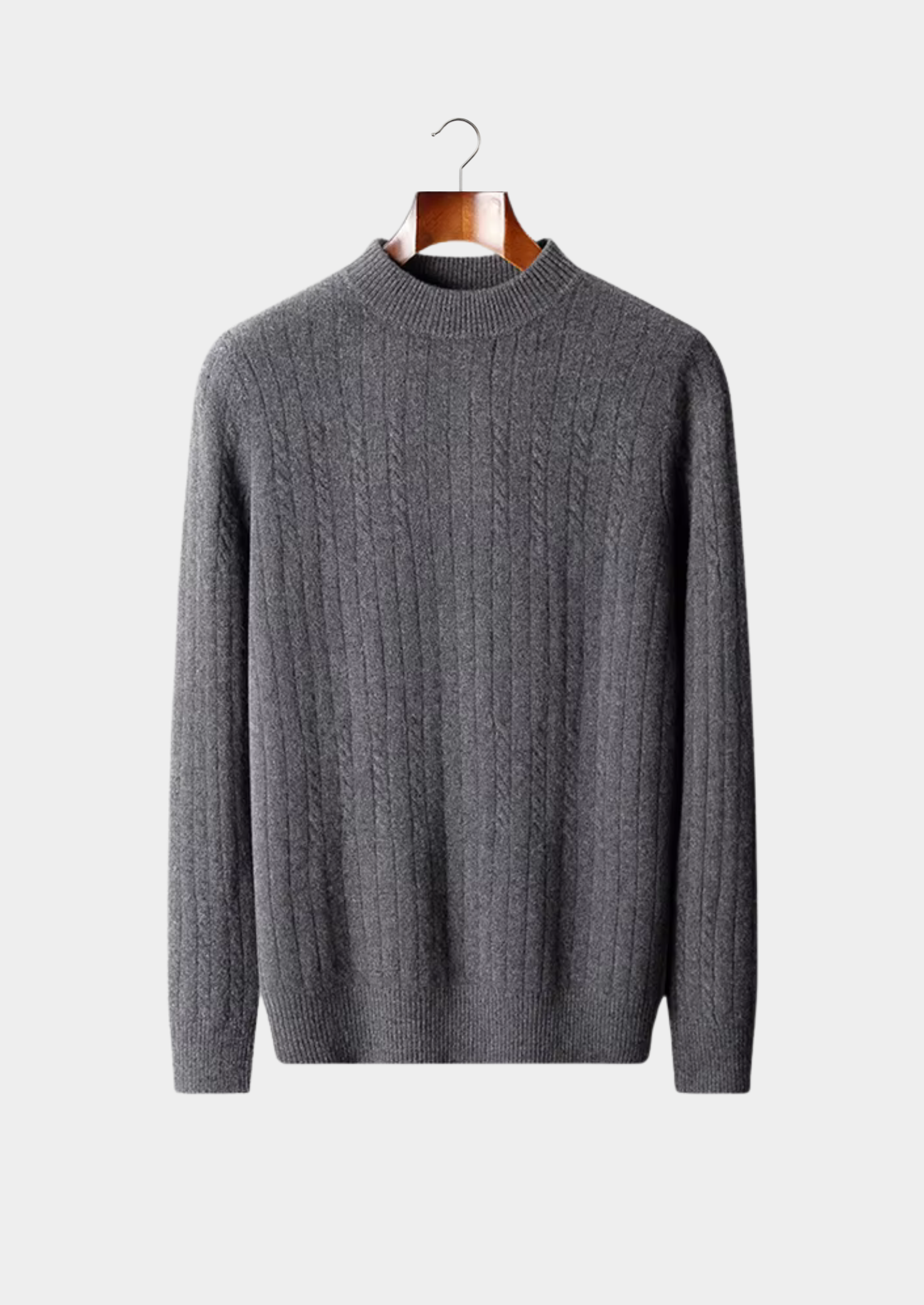 Mockneck Canelado em Lã Merino Extra-Fina Pura