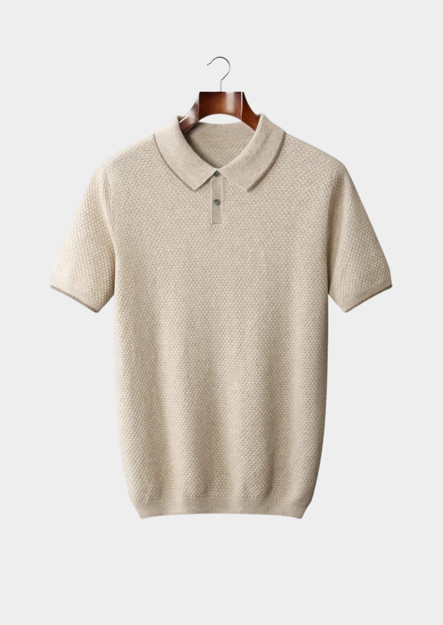 Polo Bicolor Marfim em Cashmere Premium