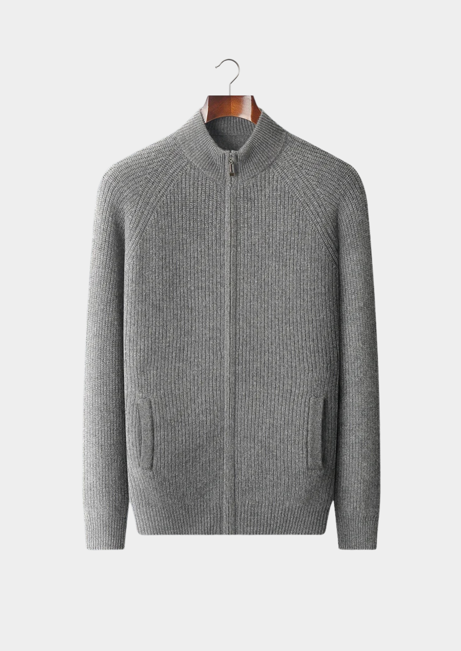 Cardigan Canelado em Caxemira Premium
