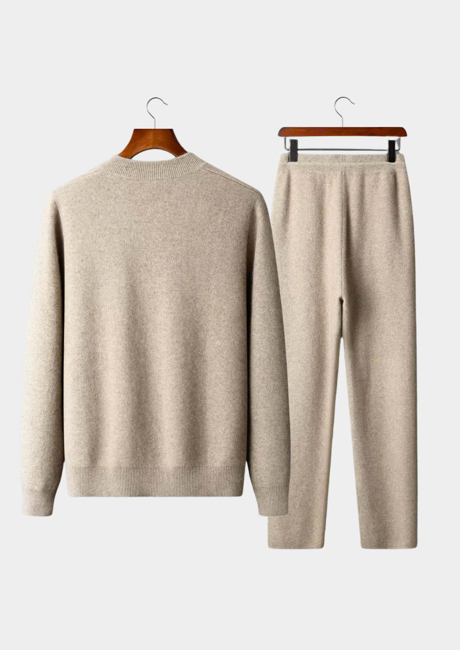 Conjunto Falconi em Lã Merino Extrafina Pura Areia