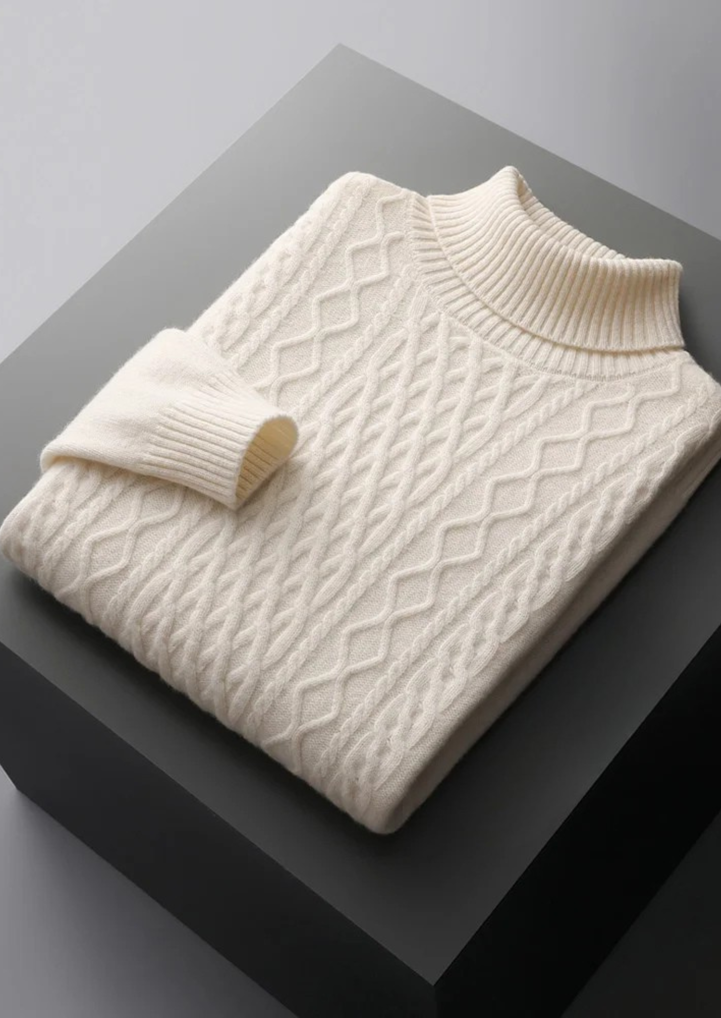 Gola Alta de Inverno em Lã Merino Extrafina Pura