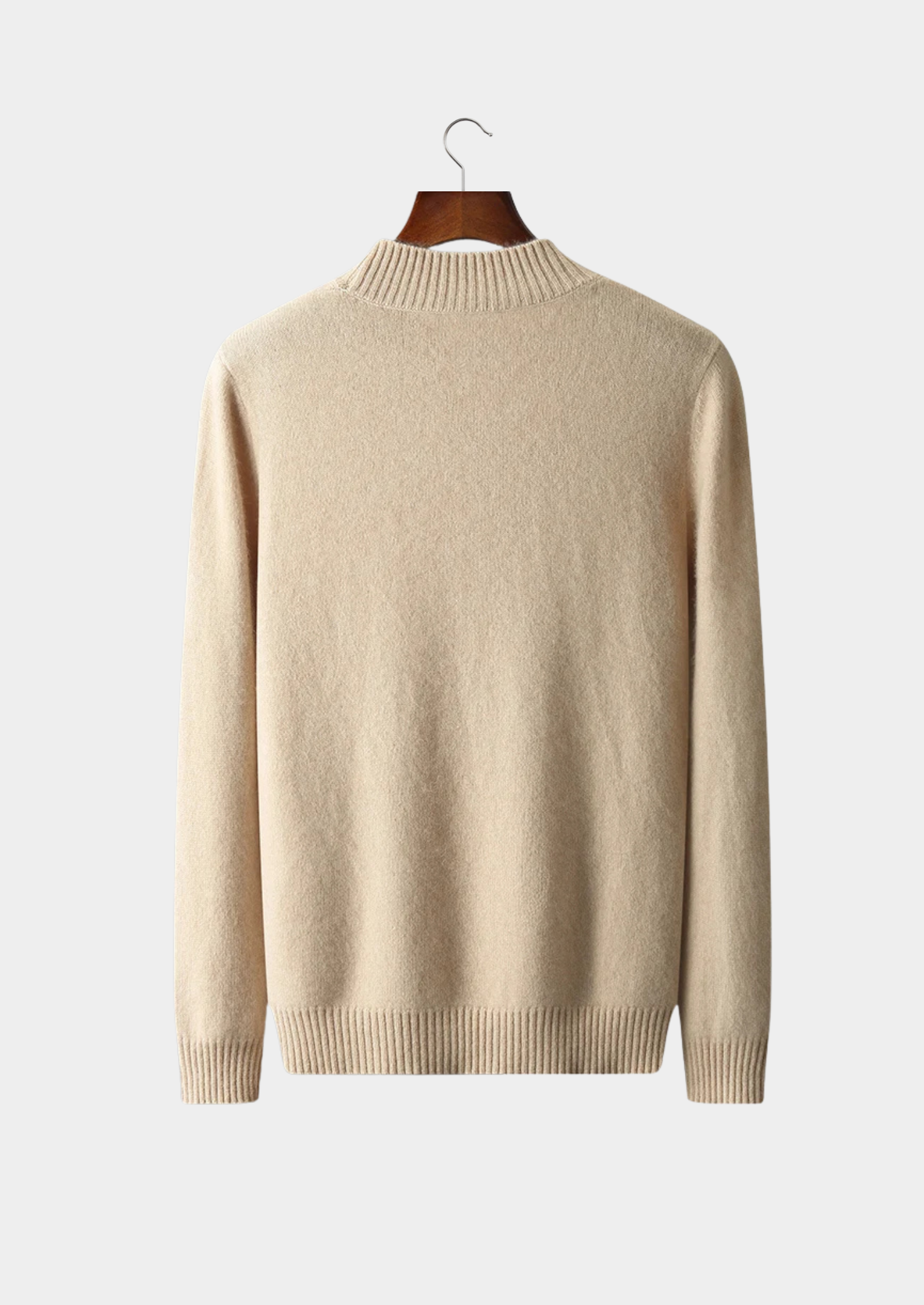 Suéter Gola Alta Jacquard em Lã Merino Extrafina
