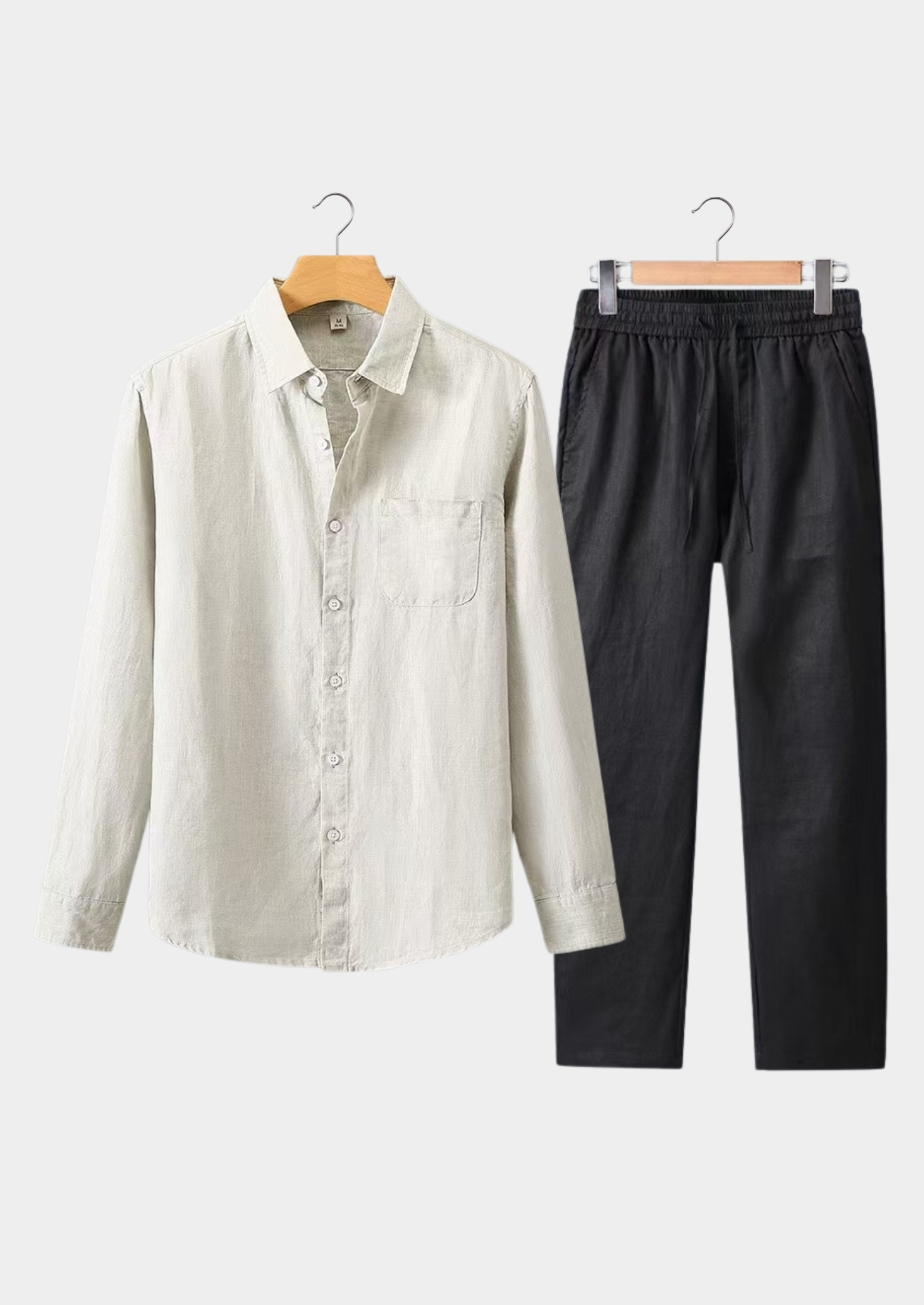 Conjunto de Verão Dolcevita Manga Longa - Bege/Preto