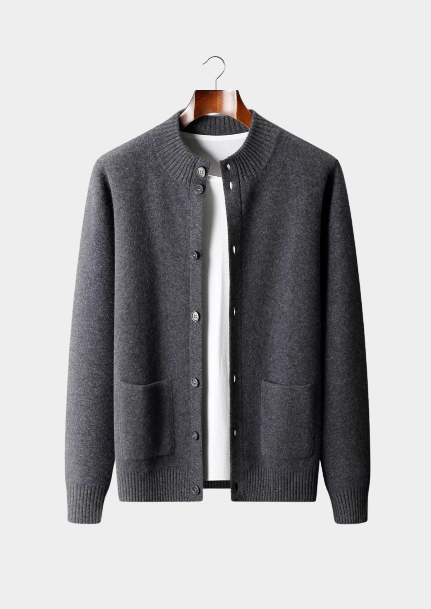 Cardigan com Botões em Cashmere Premium