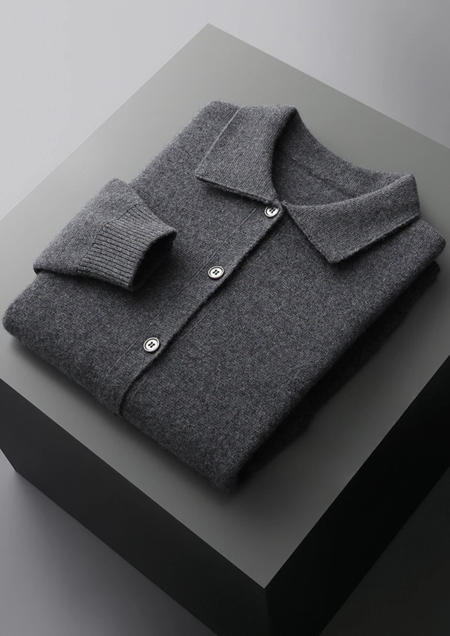 Overshirt com Botões em Lã Merino Extrafina Pura