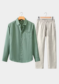 Conjunto Verão Dolcevita Manga Longa - Verde/Bege