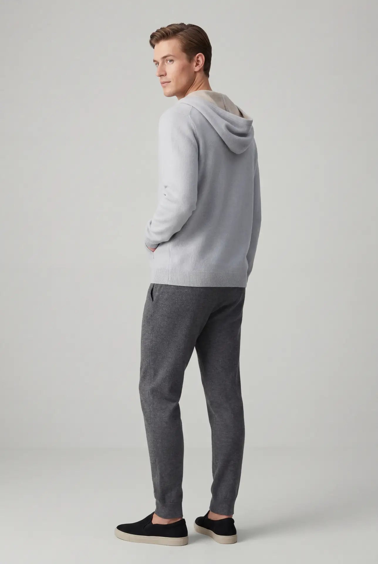 Silver Grey Cashmere Drape Cardigan