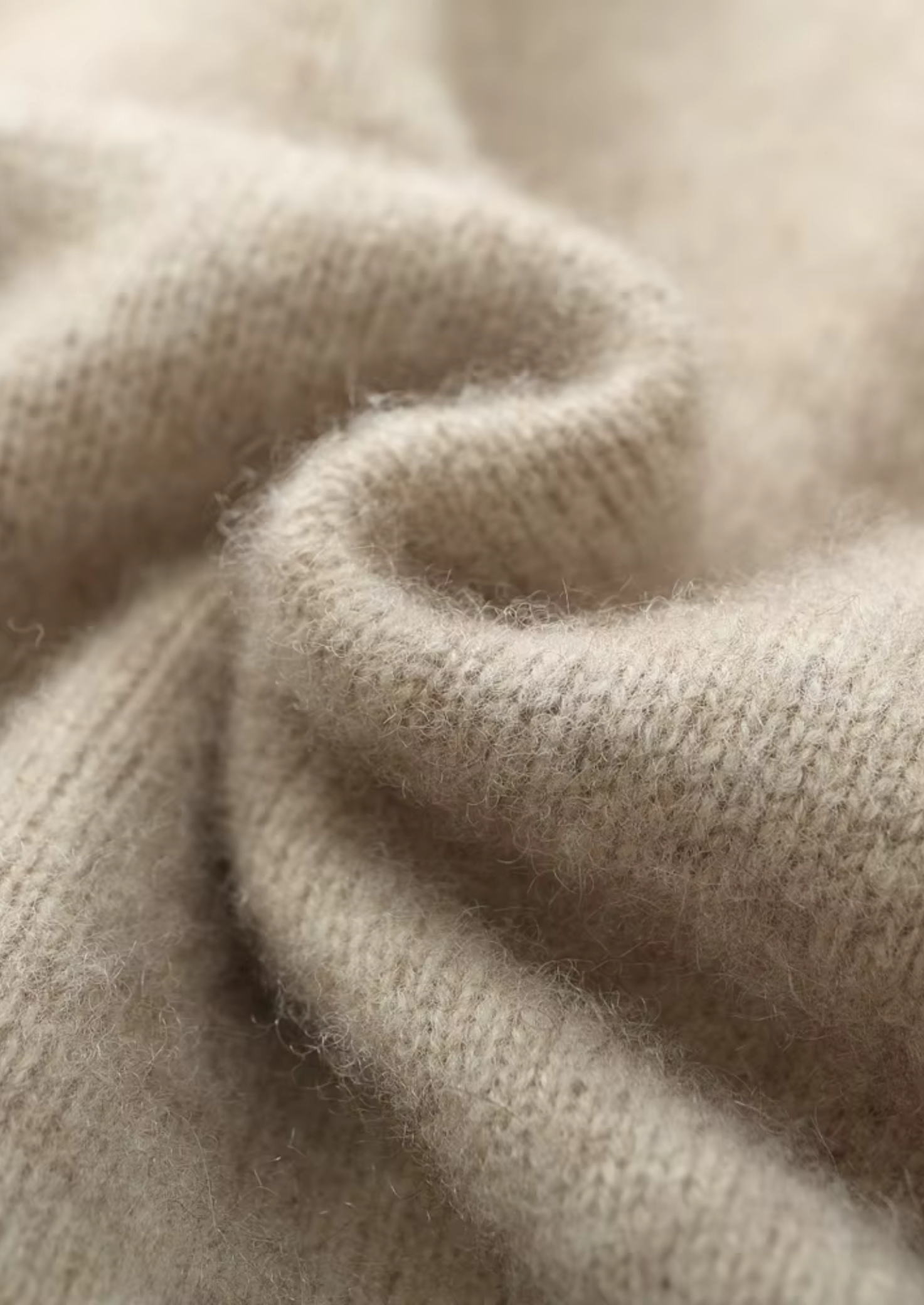 Conjunto Luzzo em Lã Merino Extrafina Pura Areia