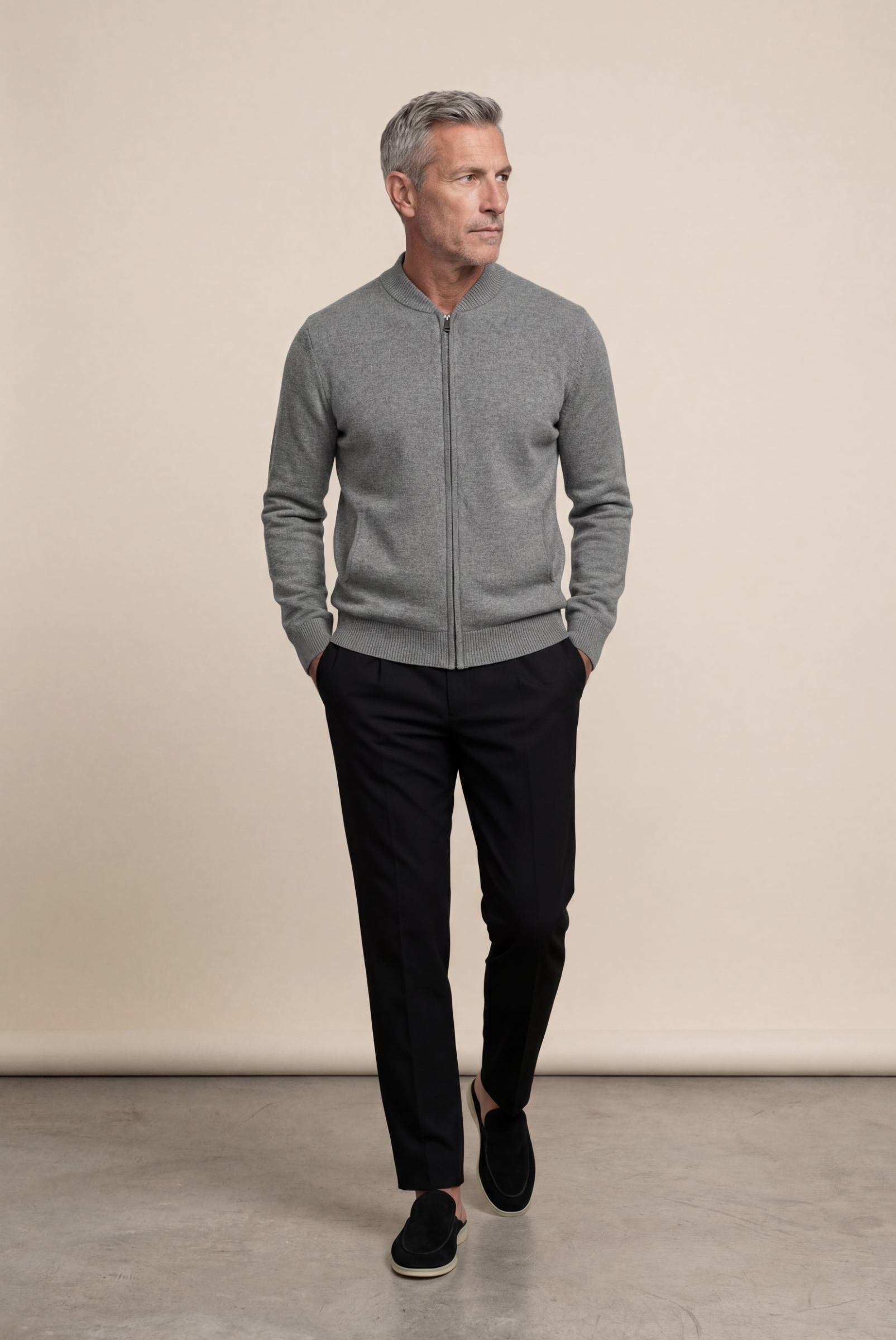 Suéter de Cashmere Cinza